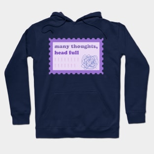 Many Thoughts, Head Full Postage Stamp Hoodie